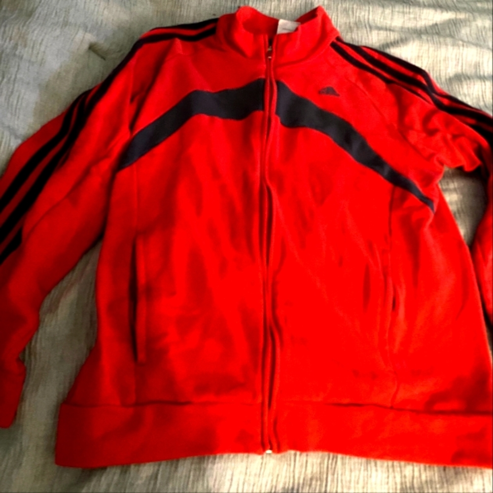 Adidas Red and Black Track Jacket, size Large